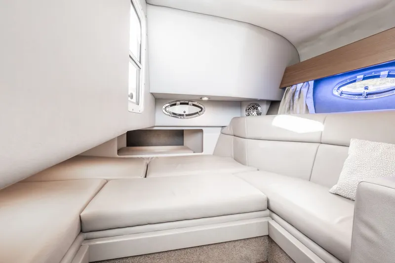 Good Morning Sunshine Yacht Photos Pics 2019 Formula 330 Crossover Bowrider interior with plush seating and modern design.