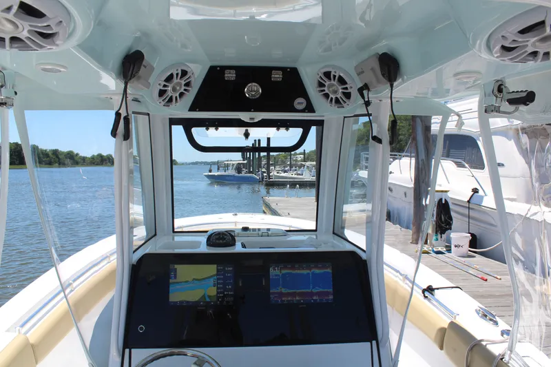  Yacht Photos Pics Interior view of the 2024 Sportsman Open 282 Center Console boat.