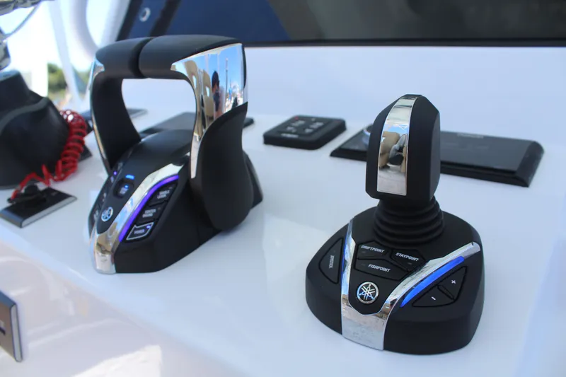  Yacht Photos Pics Control console of the 2024 Sportsman Open 282 Center Console.