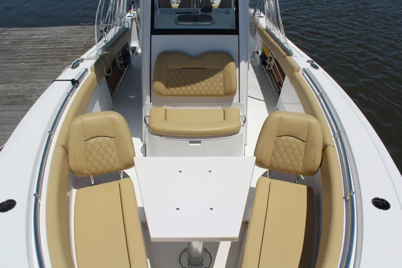 Yacht Photos Pics 2024 Sportsman Open 282 Center Console with beige interior.
