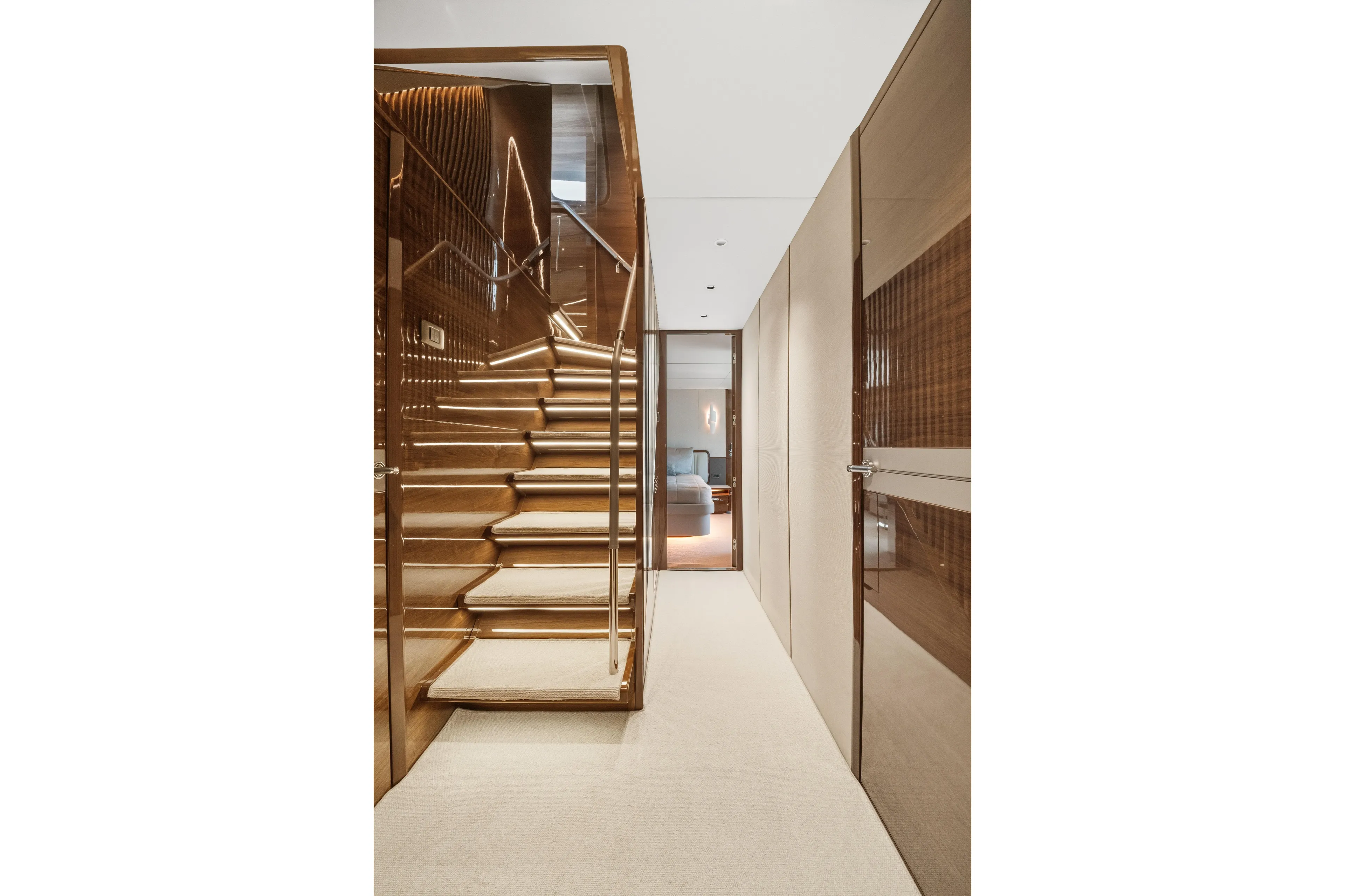 Just Perfect Yacht Photos Pics Princess 95 JUST PERFECT - Interior Stairs to Guest Cabins