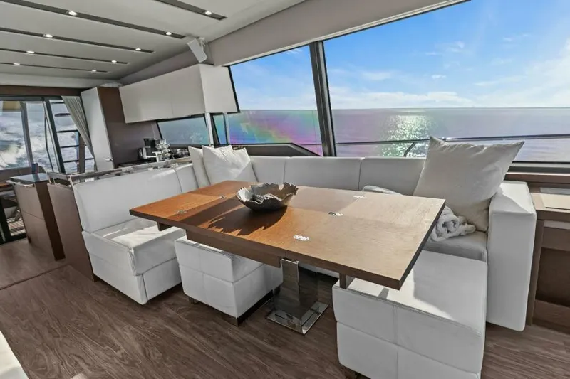 Be As You Are Xl Yacht Photos Pics Luxurious interior of 2017 Prestige 680 Flybridge yacht with ocean view.