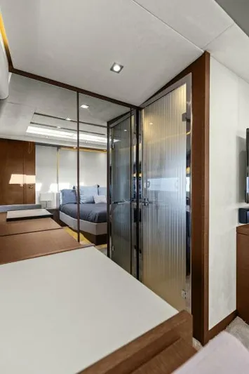 Be As You Are Xl Yacht Photos Pics Luxurious interior of 2017 Prestige 680 Flybridge yacht, featuring modern design and elegant furnishings.