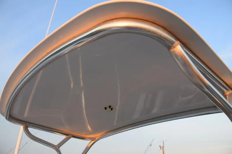 Main One Yacht Photos Pics Custom Carolina Wetsig Yachts Cape Fear 2000 boat canopy and frame.