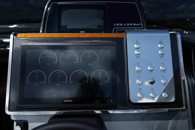  Yacht Photos Pics Dashboard of 2022 Riva Dolceriva with digital gauges and control panel.