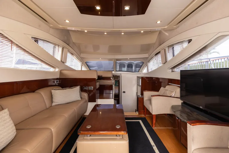 Ka-bar Yacht Photos Pics Luxurious interior of 2012 Sea Ray 450 Sedan yacht with elegant seating and modern design.