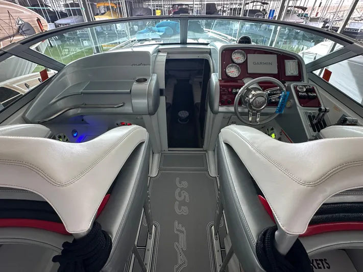  Yacht Photos Pics 2008 Formula 353 FASTech boat cockpit with modern controls and seating.