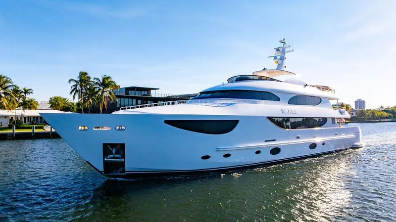 True North Yacht Photos Pics Luxurious 2011 Hargrave Tri Deck yacht cruising on a sunny day.