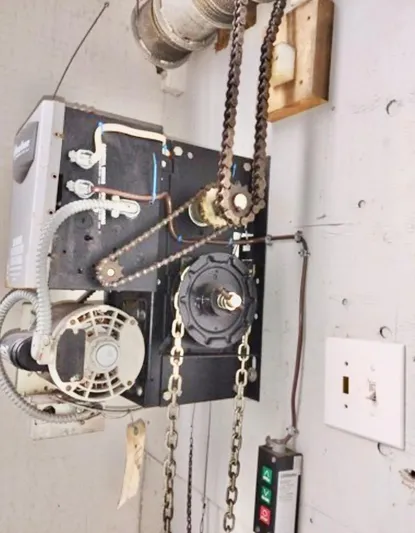  Yacht Photos Pics Mechanical system with chains and gears in a 2013 custom boathouse.