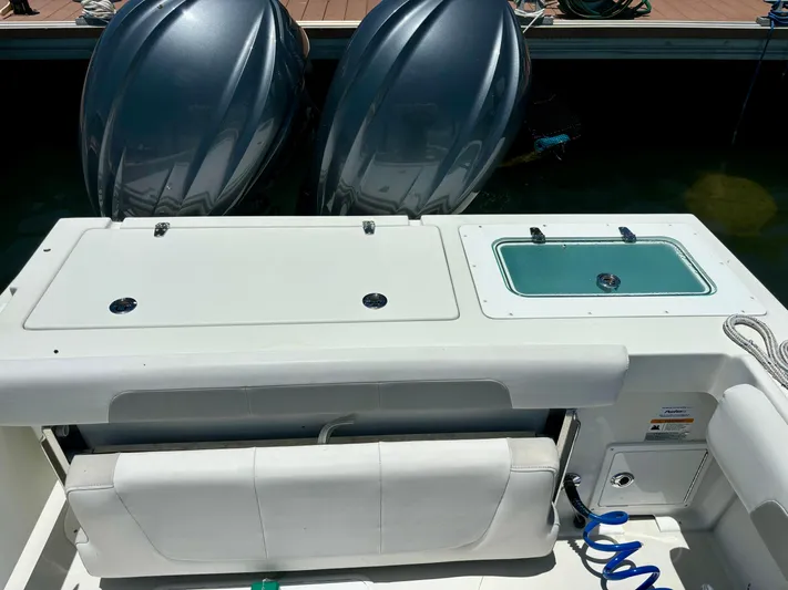  Yacht Photos Pics 2022 Parker 2801 Center Console boat with twin outboard engines and fishing station.