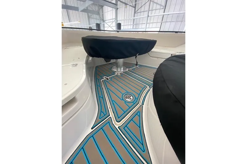 Fast Money Yacht Photos Pics 2021 Boston Whaler 420 Outrage interior with stylish deck design and covered seating.