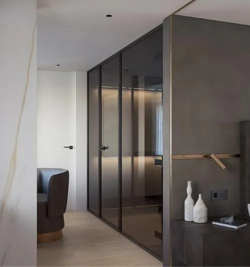 Doge 400 Yacht Photos Pics Modern interior with sleek design, featuring glass partitions and minimalist decor, Ocean King Doge 400, 2027.