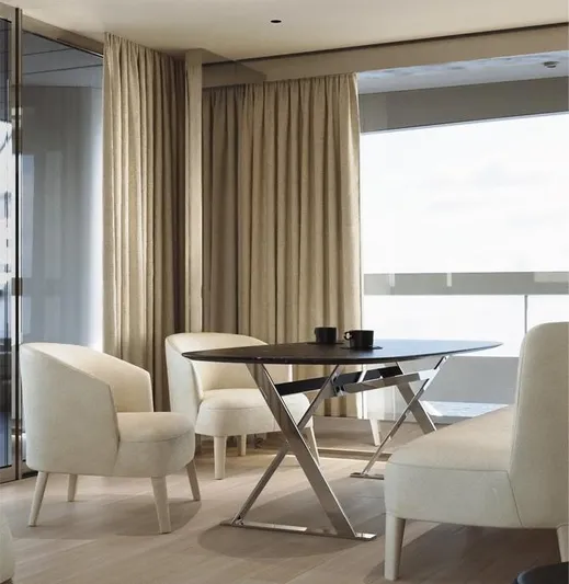 Doge 400 Yacht Photos Pics Luxurious interior of Ocean King Doge 400 yacht, featuring elegant seating and modern design, 2027 model.