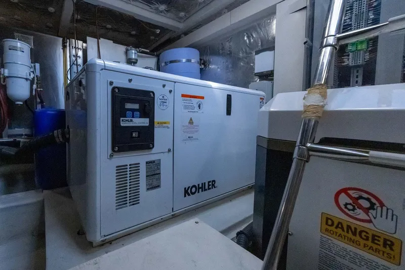 M/y Ida Yacht Photos Pics Engine room of 2021 Pardo Yachts 50 featuring Kohler generator.