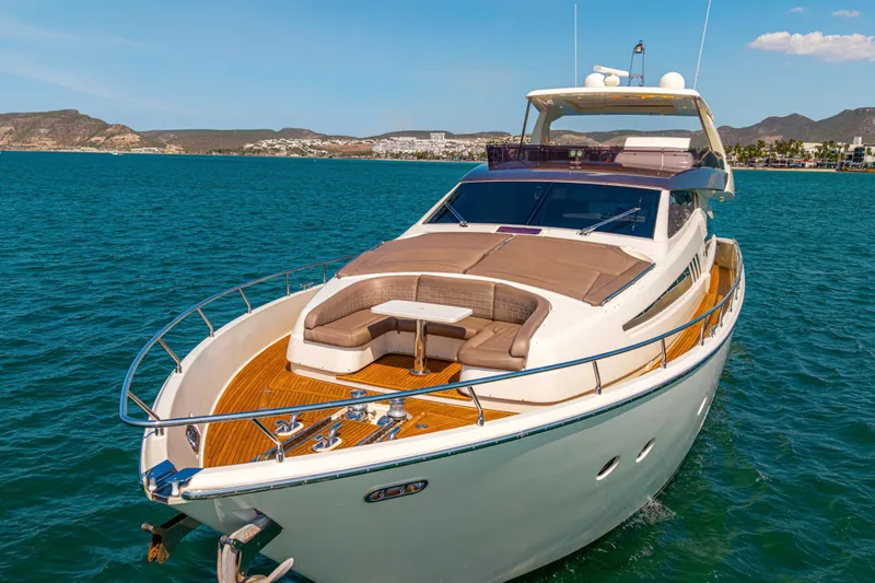 Papaito Yacht Photos Pics Luxurious 2013 Ferretti Yachts 800 cruising on clear blue waters.