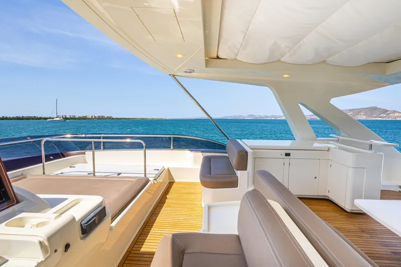 Papaito Yacht Photos Pics Luxurious 2013 Ferretti Yachts 800 with spacious deck and stunning ocean view.