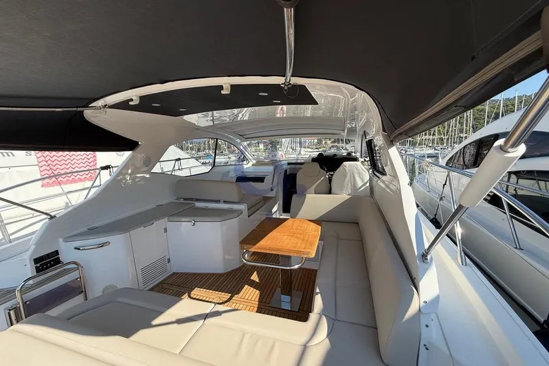 M Yacht Photos Pics Luxurious 2019 Azimut Atlantis 45 yacht interior with sleek seating and modern amenities.