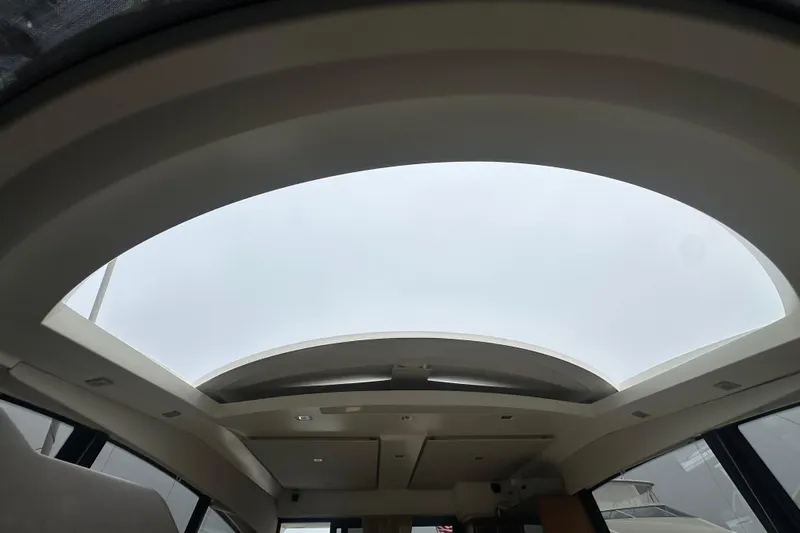  Yacht Photos Pics Interior view of 2013 Prestige 500 S yacht's panoramic sunroof.