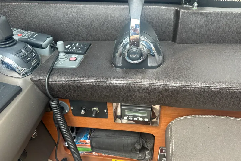  Yacht Photos Pics Control panel of a 2013 Prestige 500 S yacht with Volvo Penta throttle.