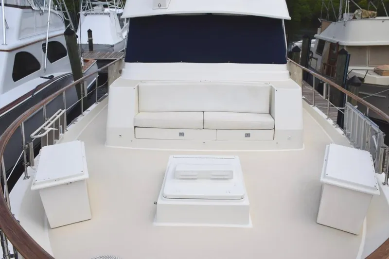 Qa3 Yacht Photos Pics Foredeck lounge seat and two dunnage storage boxes which also have cushion tops