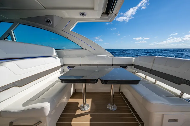  Yacht Photos Pics Luxurious seating area on 2022 Formula 380 Super Sport Crossover OB yacht.