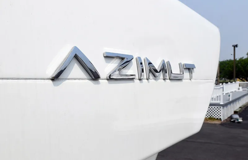  Yacht Photos Pics Azimut 62 yacht logo on white surface, 2003 model.