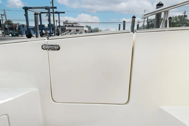  Yacht Photos Pics 2003 Azimut 62 yacht deck with white panel and latch.