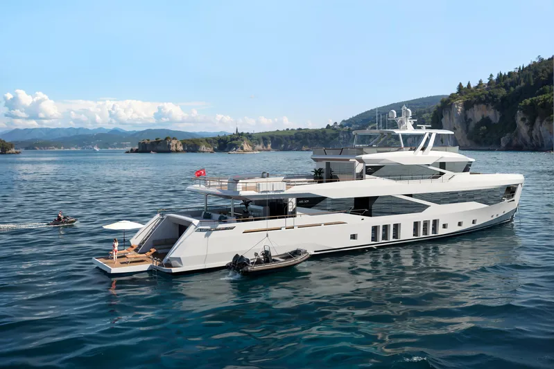 Numarine 45xp Yacht Photos Pics Luxurious 2027 Numarine 45XP yacht cruising in scenic coastal waters.