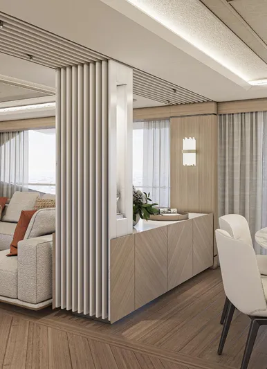 Numarine 45xp Yacht Photos Pics Luxurious interior of 2027 Numarine 45XP yacht, featuring modern design and elegant furnishings.