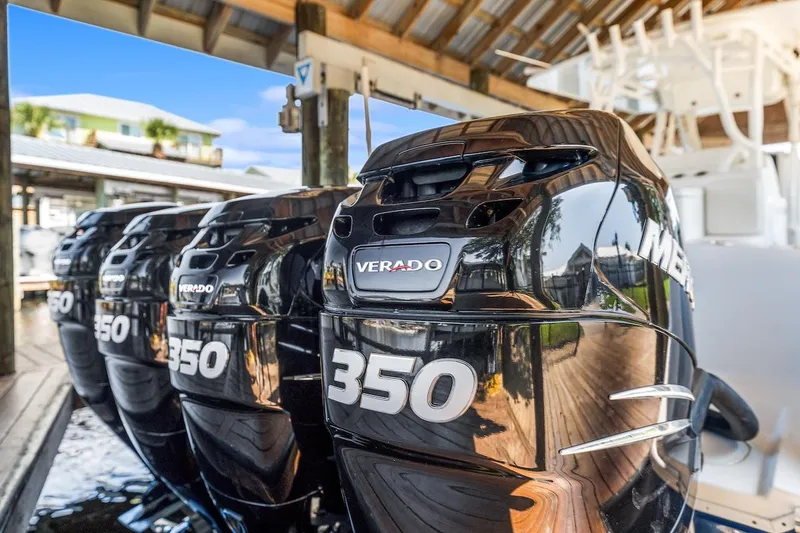  Yacht Photos Pics Four powerful Verado 350 outboard engines on a 2015 Yellowfin 39 boat.