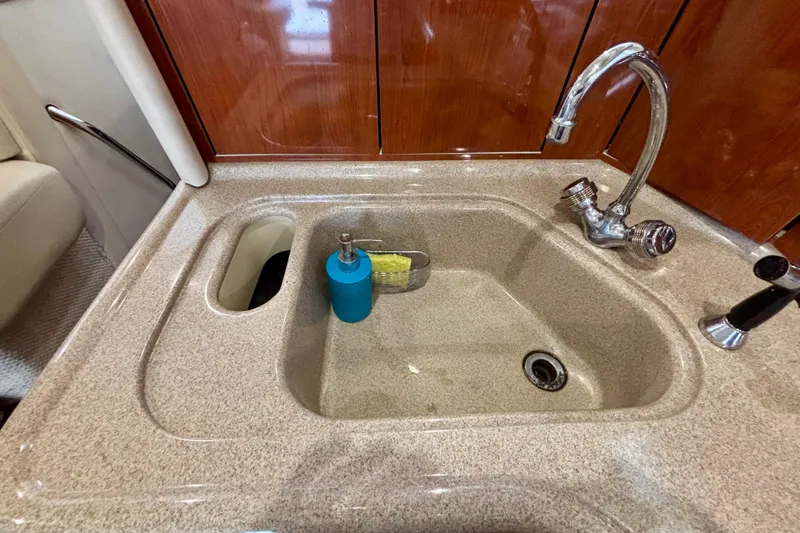  Yacht Photos Pics Kitchen sink area on a 2003 Sea Ray 480 Sedan Bridge yacht.