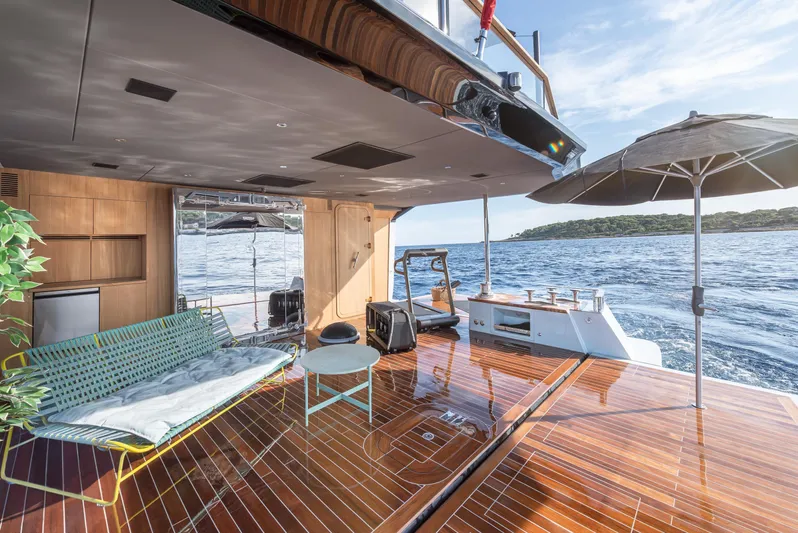 Numarine 30xp Yacht Photos Pics Luxurious 2025 Numarine 30XP yacht deck with seating, table, and ocean view.