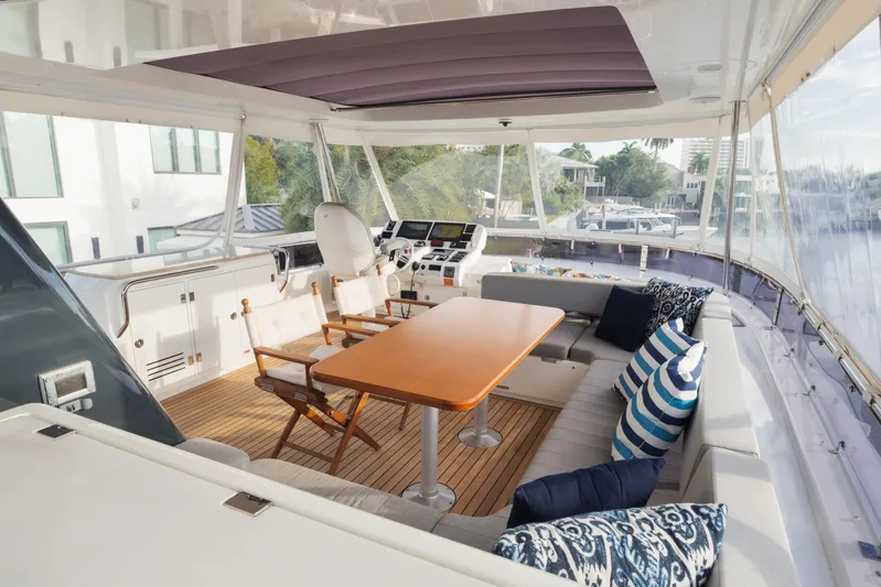 Fantasea Yacht Photos Pics Luxurious 2020 Sirena 64 yacht interior with elegant seating and modern design.