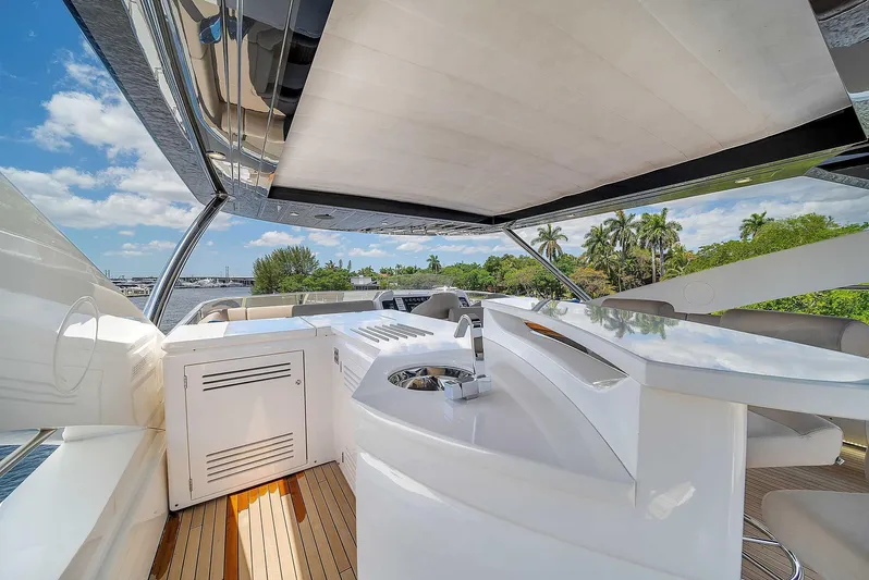  Yacht Photos Pics Luxurious 2019 Sunseeker 86 yacht deck with sleek design and modern amenities.