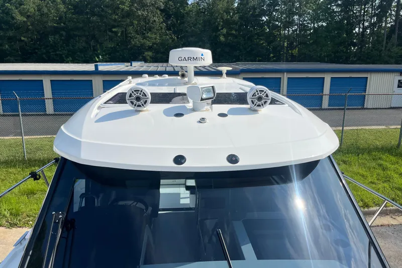  Yacht Photos Pics 2020 Jeanneau NC 895 boat with Garmin radar and speakers on the roof.