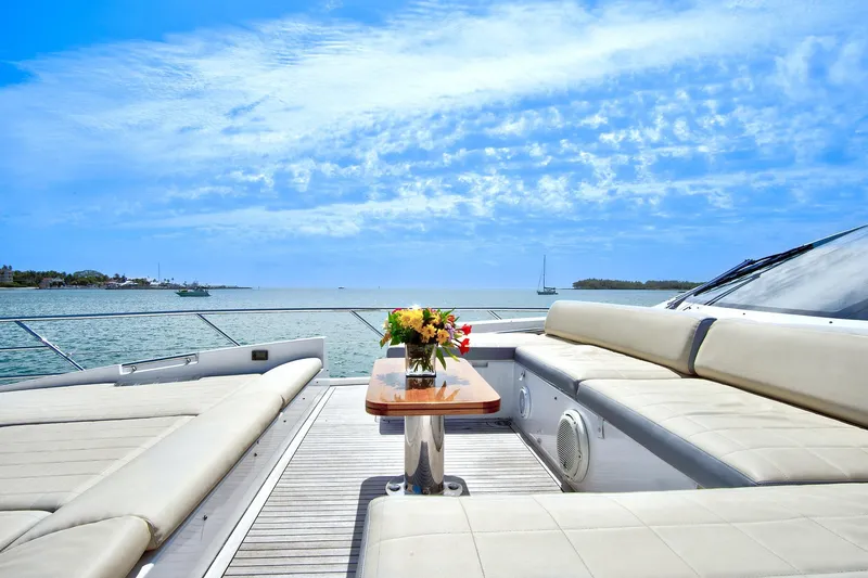 Gratitude Yacht Photos Pics Luxurious 2017 Azimut 72 Flybridge yacht with elegant deck seating and ocean view.