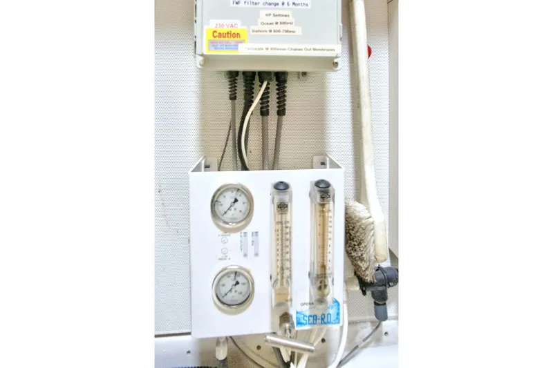 Gratitude Yacht Photos Pics Control panel with gauges and meters on a 2017 Azimut 72 Flybridge yacht.