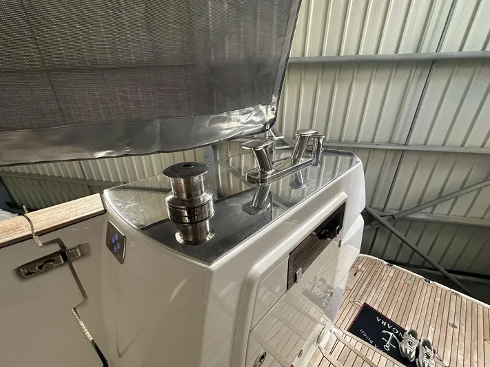  Yacht Photos Pics 2019 Azimut Magellano 66 yacht deck with stainless steel fittings.