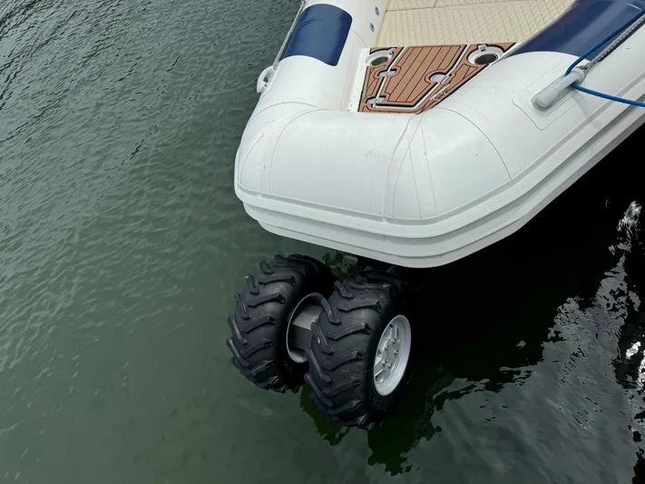  Yacht Photos Pics 2023 Ocean Craft Marine 9M Amphibious boat with wheels on water.