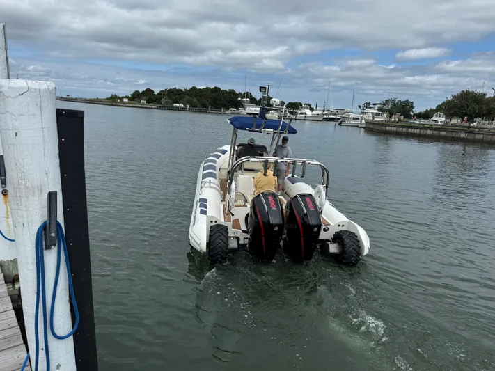  Yacht Photos Pics 2023 Ocean Craft Marine 9M Amphibious boat on water with dual engines.