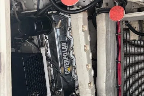  Yacht Photos Pics Engine compartment of 2000 Tiara Yachts 4100 Open with Caterpillar engine.