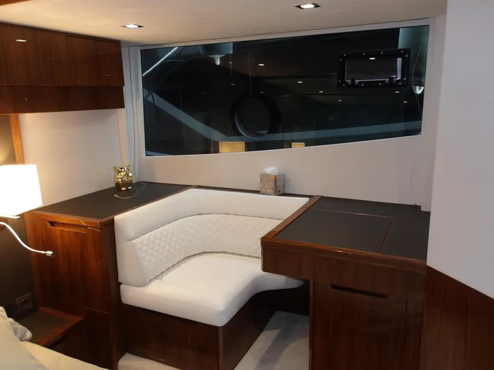  Yacht Photos Pics Luxurious interior of 2023 Galeon 500 Fly yacht with elegant seating and modern design.