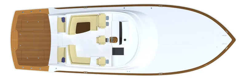 2026 Viking 54o Yacht Photos Pics Top view of 2026 Viking 54 Open yacht layout with spacious deck.