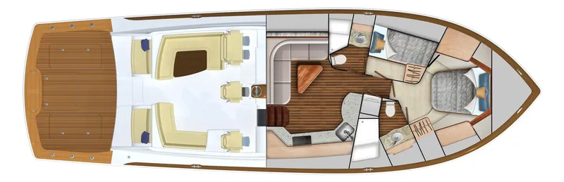 2026 Viking 54o Yacht Photos Pics 2026 Viking 54 Open yacht floor plan, featuring spacious cabins and modern amenities.