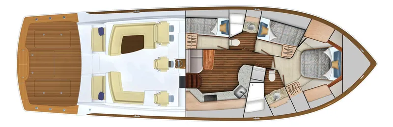 2026 Viking 54o Yacht Photos Pics Top view of 2026 Viking 54 Open yacht layout, featuring spacious interior and deck design.