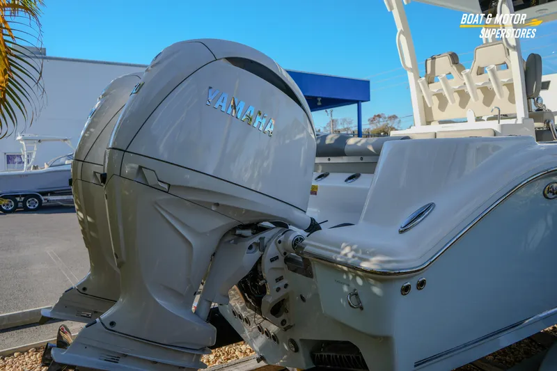  Yacht Photos Pics 2026 Key West 260 Center Console boat with Yamaha outboard engines at dealership.