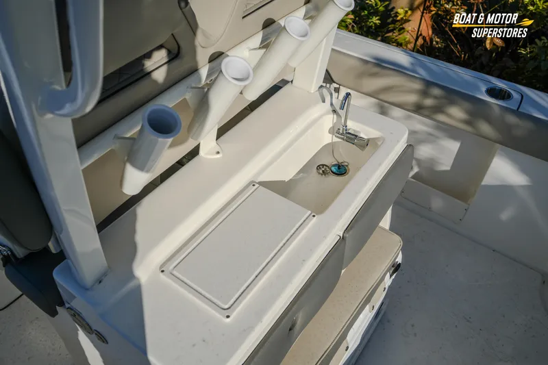  Yacht Photos Pics 2026 Key West 260 Center Console boat with rod holders and sink station.