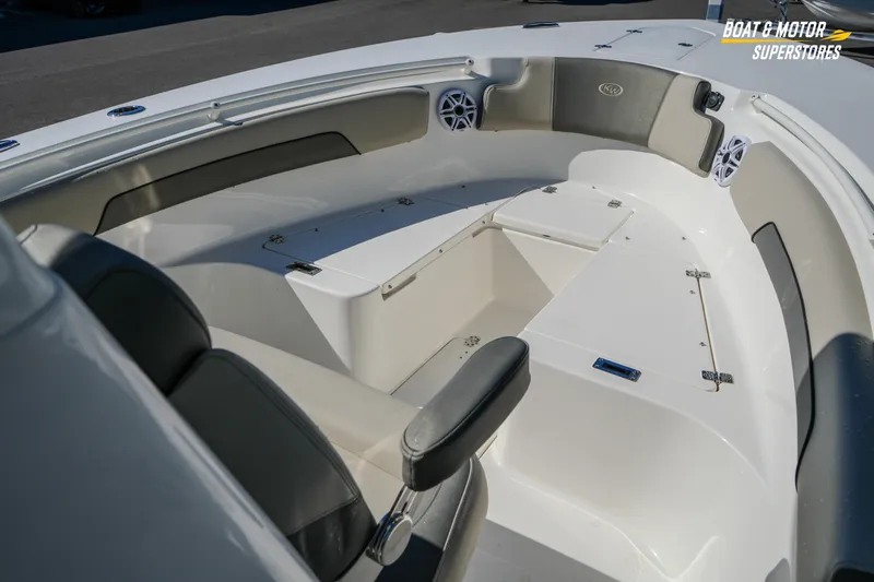  Yacht Photos Pics 2026 Key West 260 Center Console boat interior with seating and storage compartments.