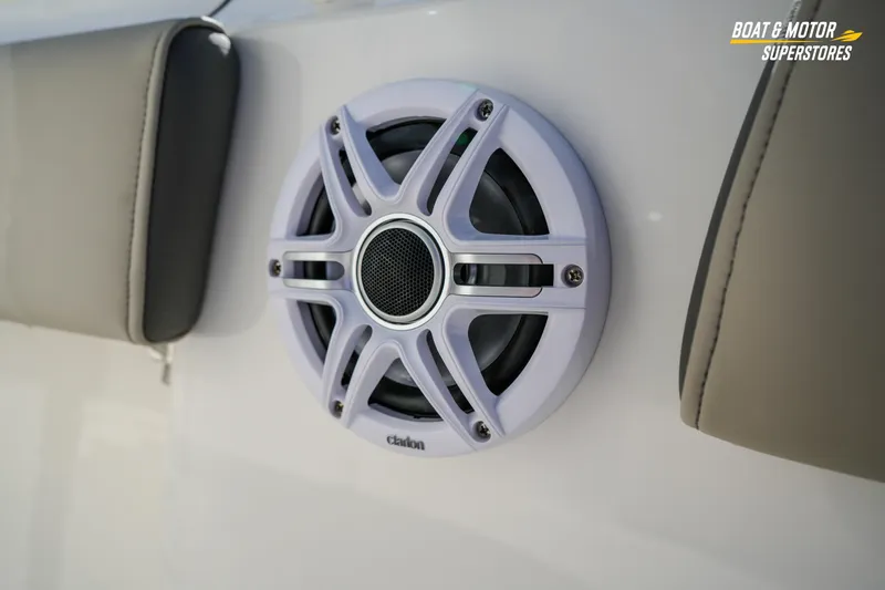  Yacht Photos Pics Speaker on 2026 Key West 260 Center Console boat, featuring cushioned seating.
