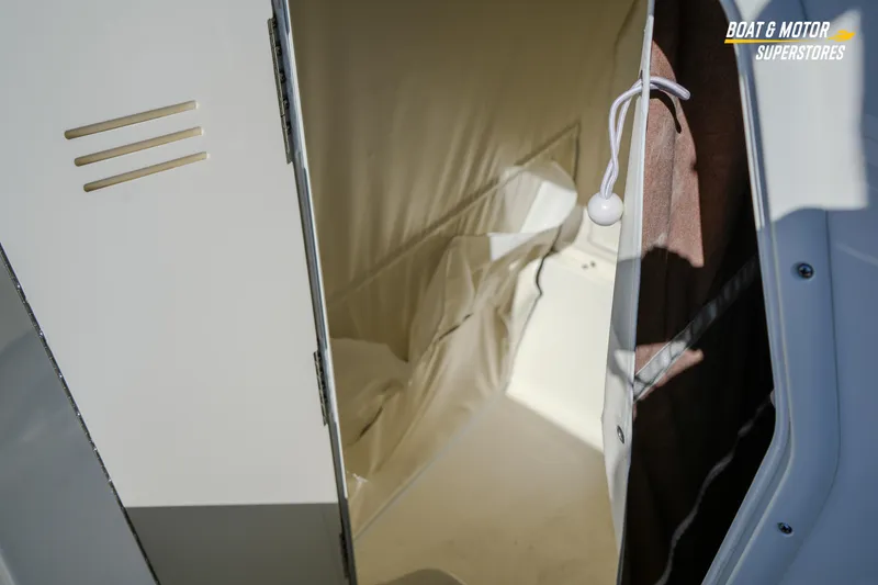  Yacht Photos Pics Interior view of 2026 Key West 260 Center Console boat storage compartment.